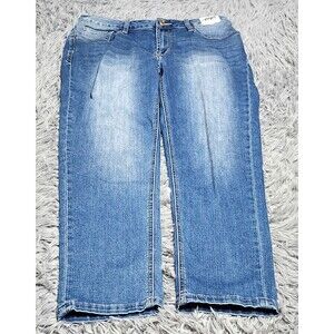 Kensie Jeans High Rise Cropped Womens Size 8/29 8 Medium Wash Blue Stretch Denim